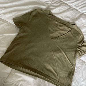“Aeropostale” Olive Cut-Out Tee